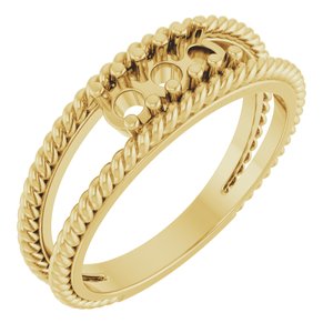 14K Yellow 3-Stone Family Negative Space Ring Mounting