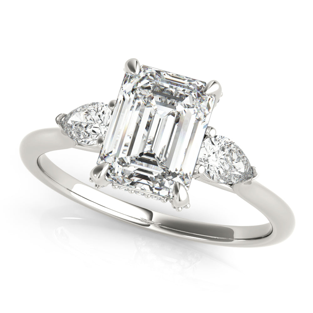 ENGAGEMENT RING EMERALD CUT CENTER