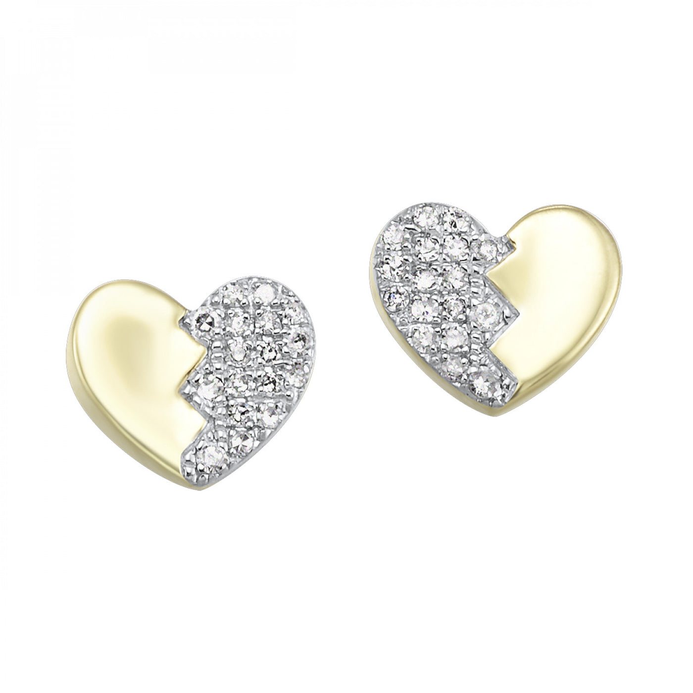 Gold Diamond Heart Earring