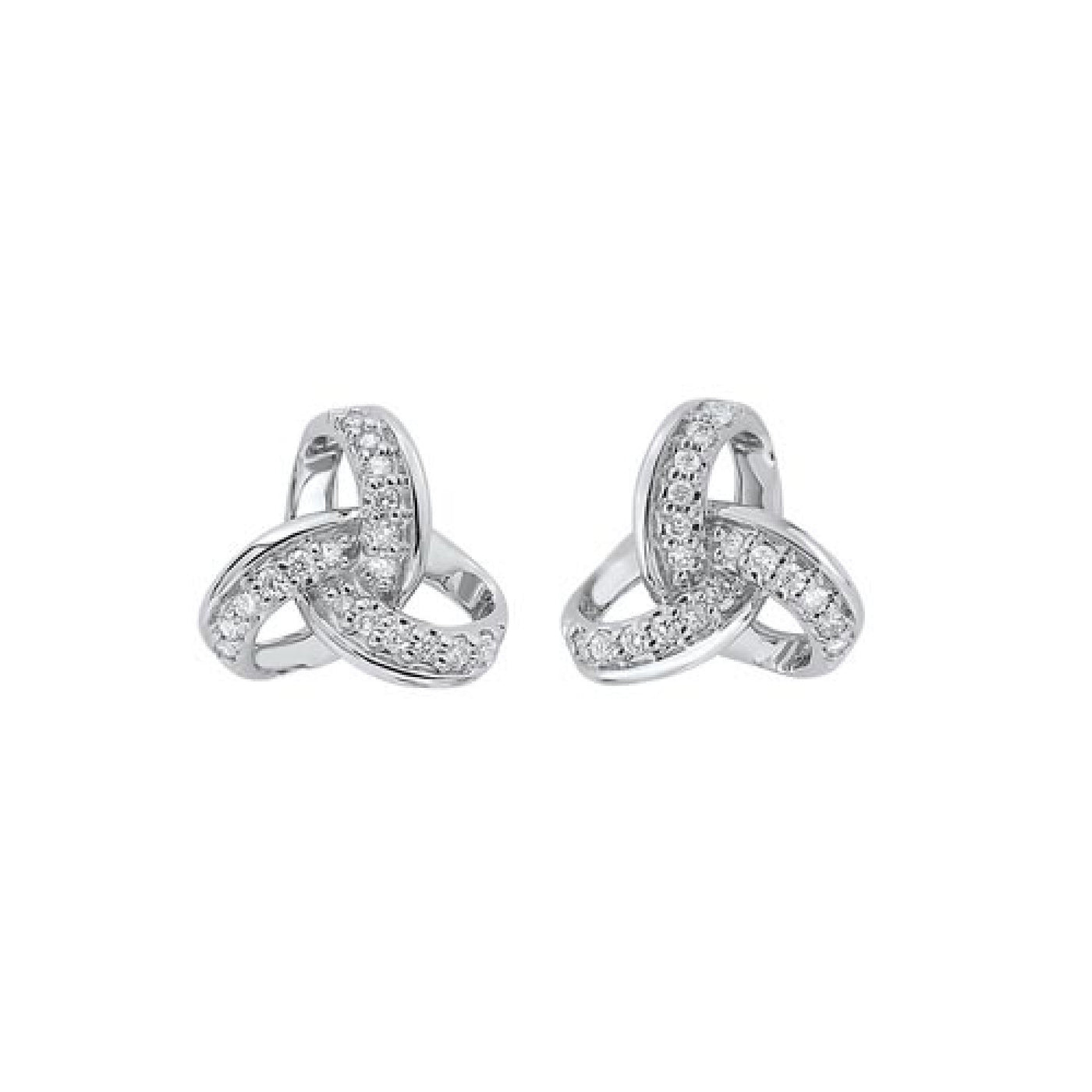 White Gold Knot Style Earrings