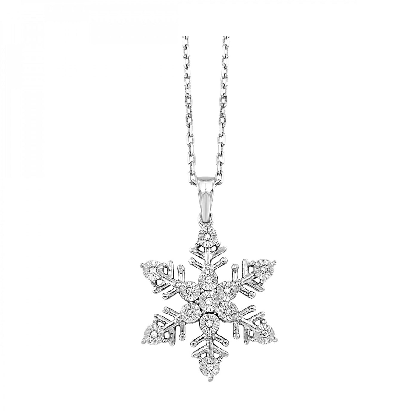 Sterling Silver Diamond Snowflake Pendant