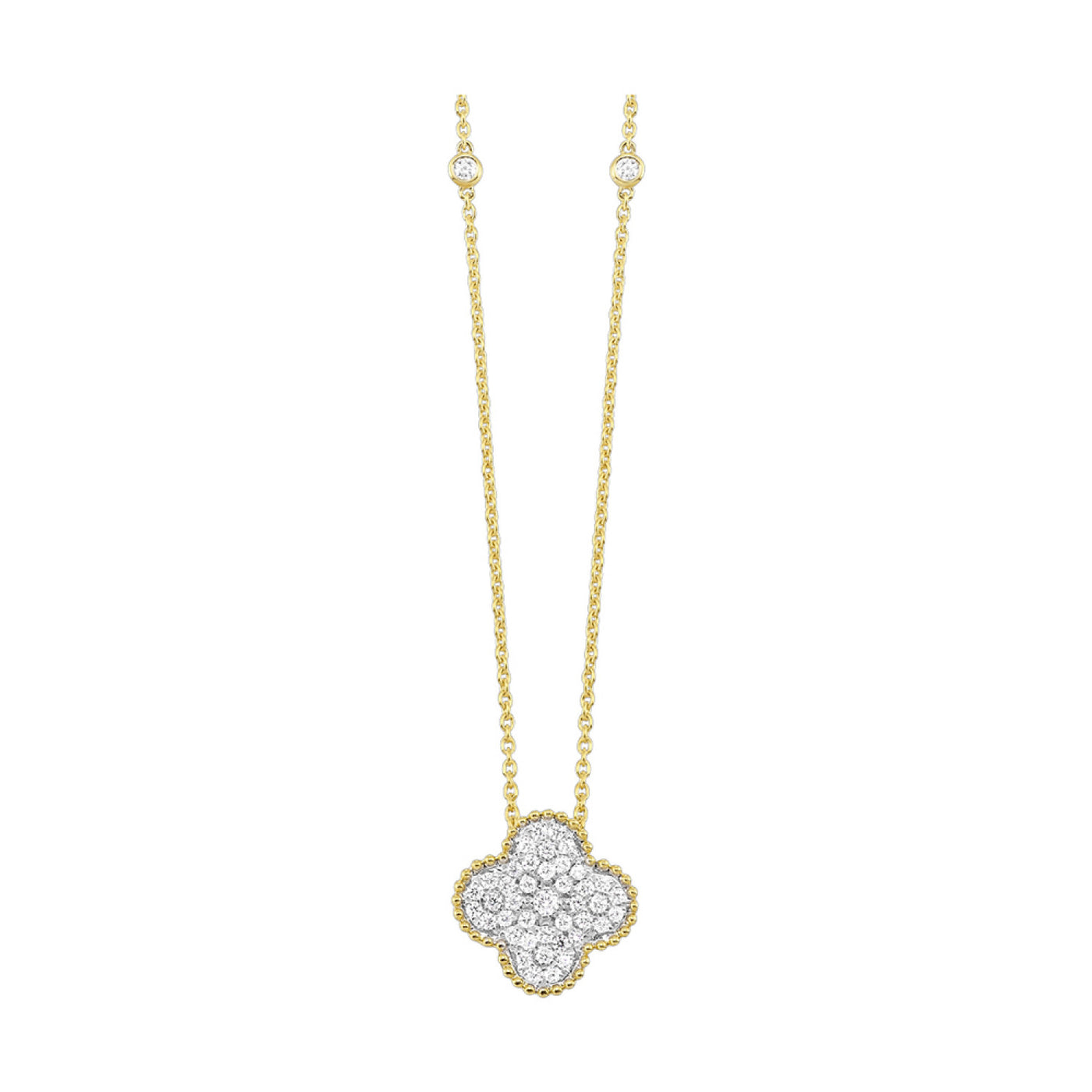 10Kt Yellow Gold Diamond Clover Pendant