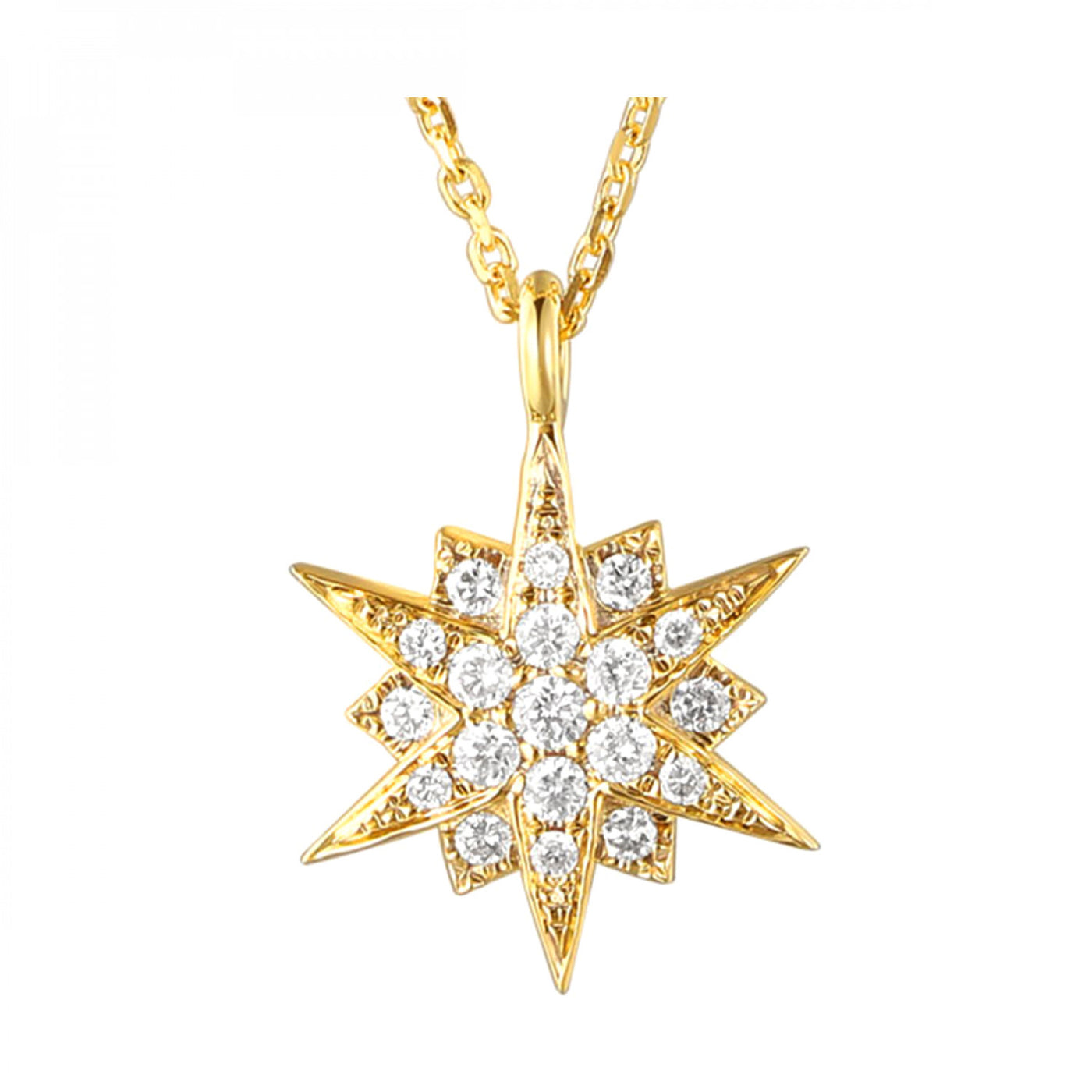 Gold Diamond Starburst Pendant