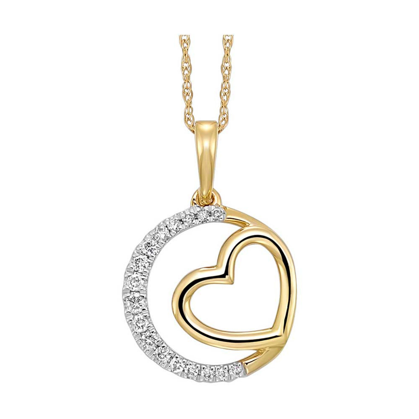 Gold Diamond Heart Pendant