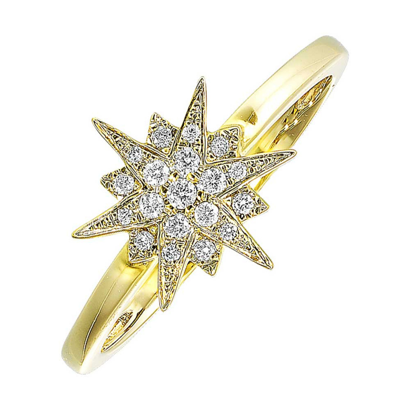 Yellow Gold Diamond Starburst Fashion Ring