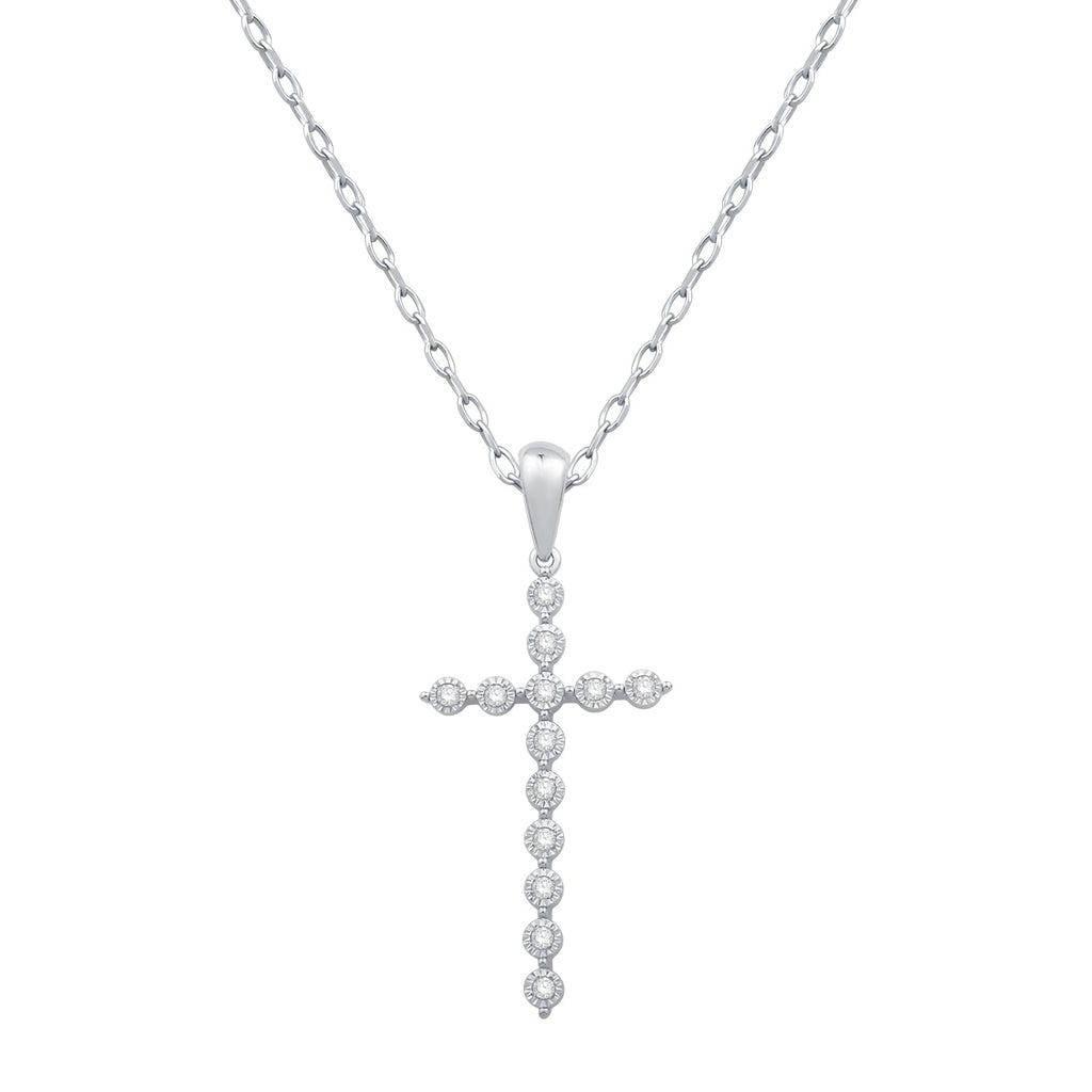 10K White Gold Diamond Cross Pendant – palmersjewelry