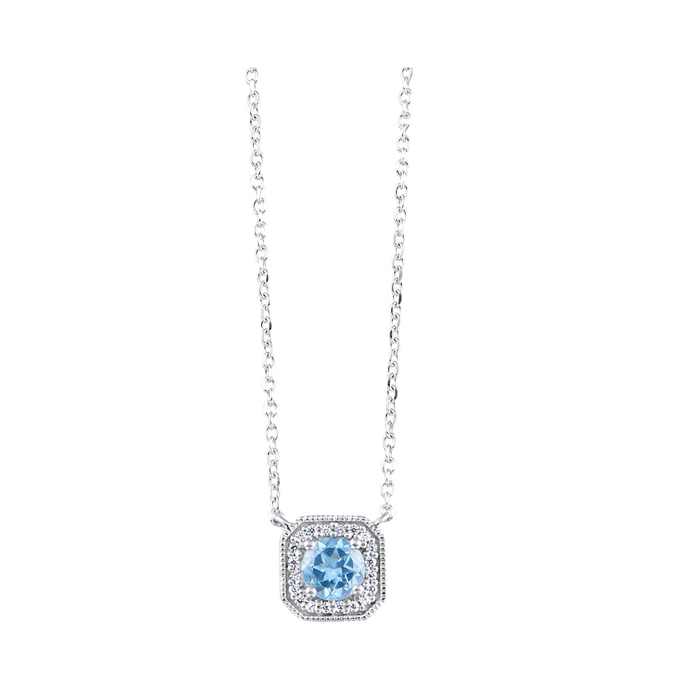 10K Topaz 2024 Diamond Pendant